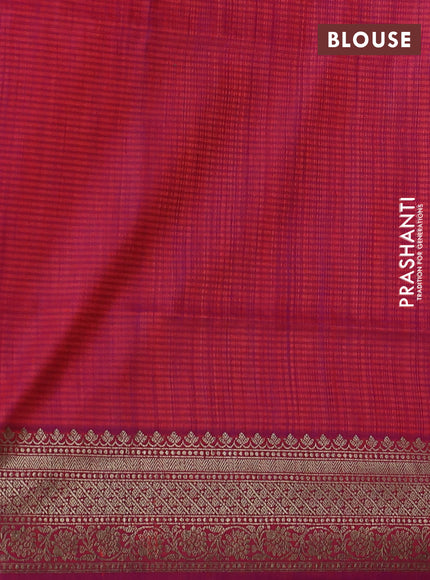 Banarasi dupion silk saree orange and dual shade of purple with allover thread & zari weaves and woven border