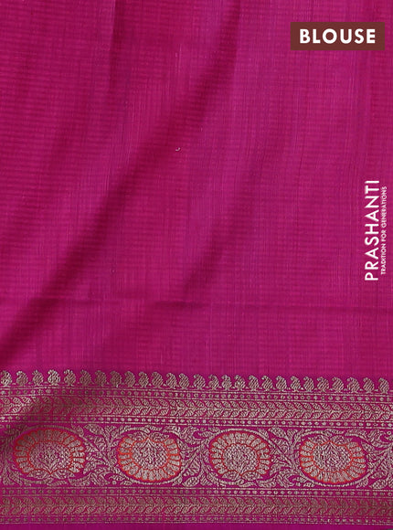Banarasi dupion silk saree pink and purple with allover thread & zari floral weaves and woven border
