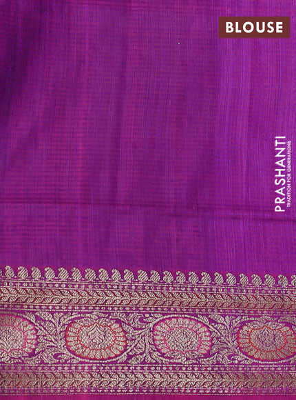 Banarasi dupion silk saree violet and purple with allover thread & zari floral weaves and woven border