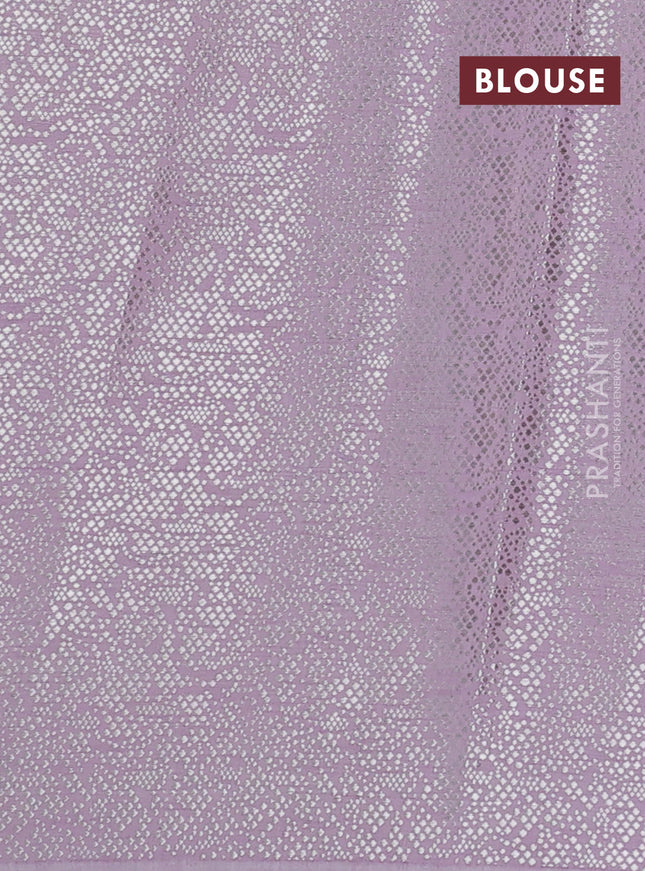 Pure tissue silk saree pastel pink with allover floral embroidery applique work and embroidery scallop border