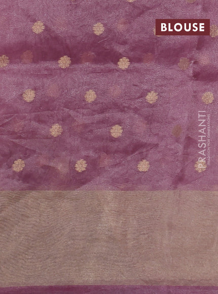 Pure tissue silk saree pink with allover zari woven buttas and zari woven border