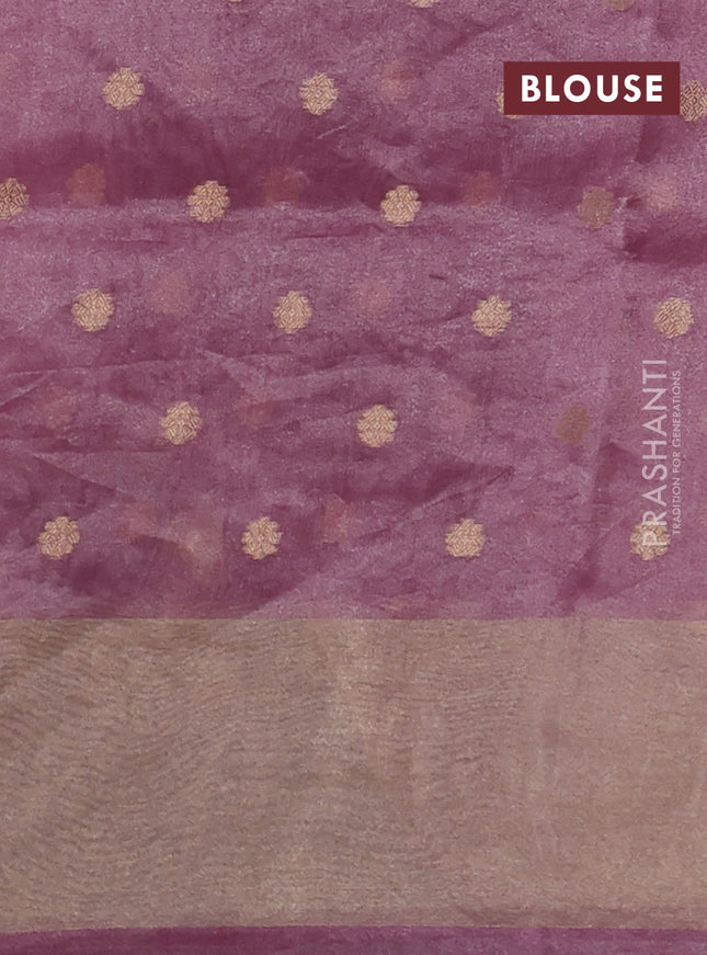 Pure tissue silk saree pink with allover zari woven buttas and zari woven border