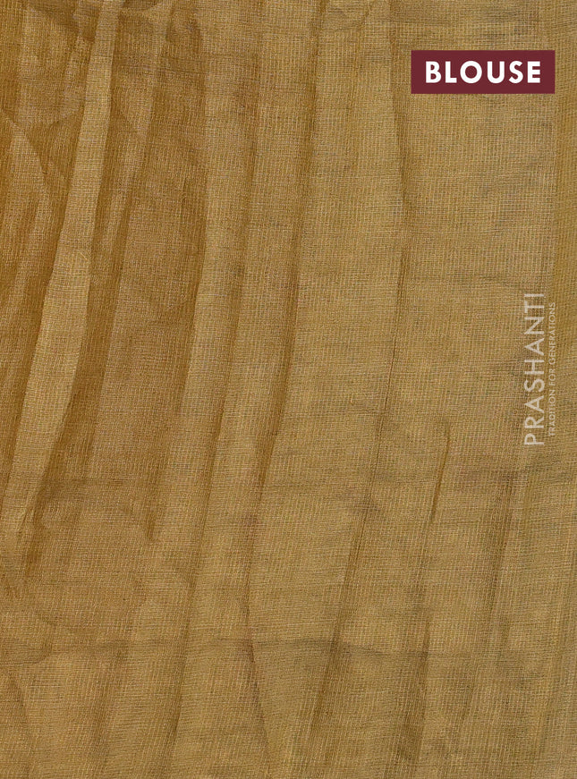 Pure tissue silk saree gold with allover convent embroidery work and simple border