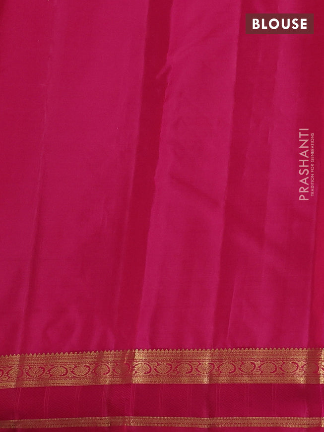 Pure kanchipuram silk saree purple and pink with zari woven buttas and zari woven border