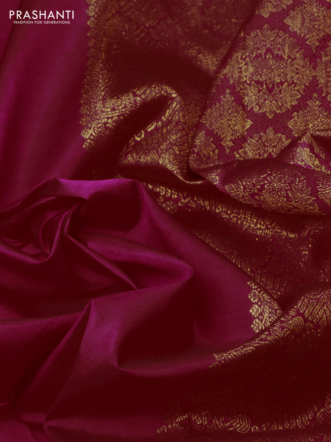 Pure kanchipuram silk saree pink and dual shade of green with zari woven buttas and zari woven border