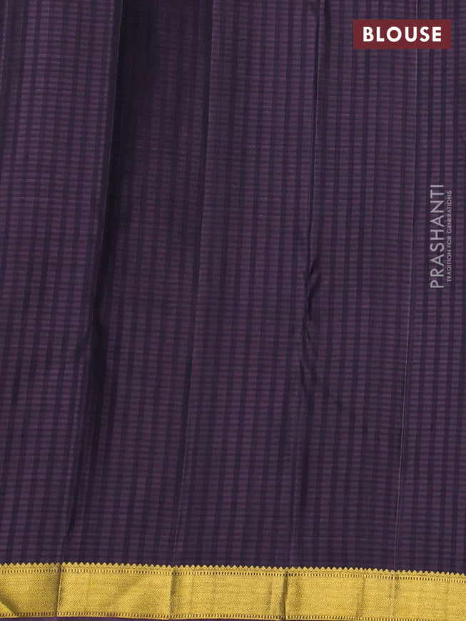 Pure kanchipuram silk saree wine shade with allover self emboss & zari buttas and zari woven border