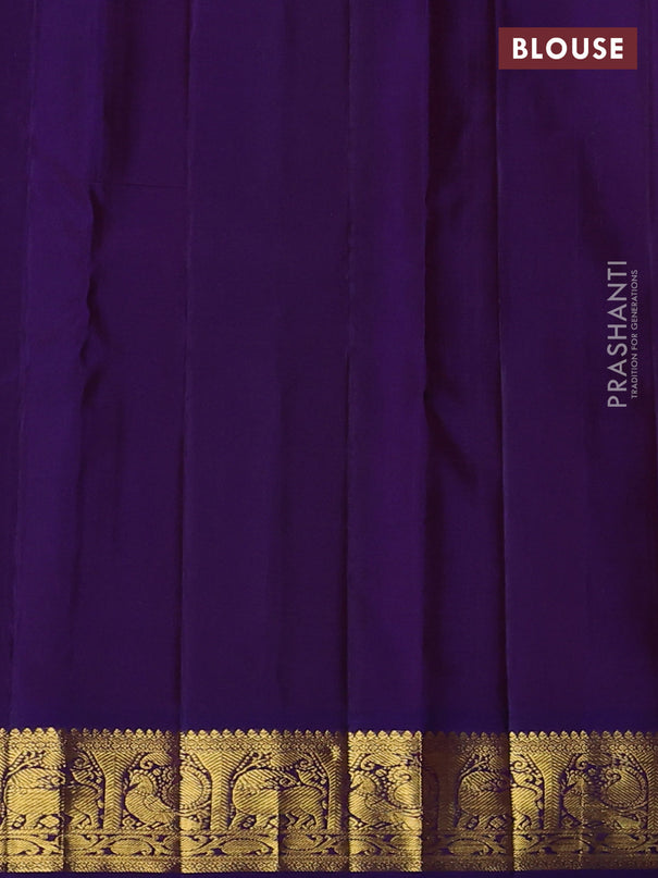Pure kanchipuram silk saree maroon and dual shade of violet with zari woven annam buttas and rich zari woven border