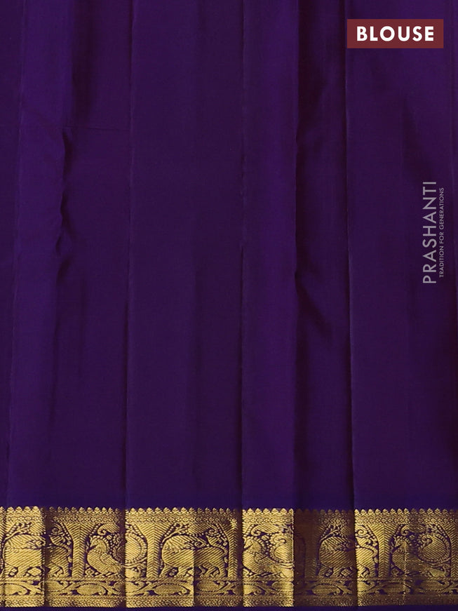 Pure kanchipuram silk saree maroon and dual shade of violet with zari woven annam buttas and rich zari woven border