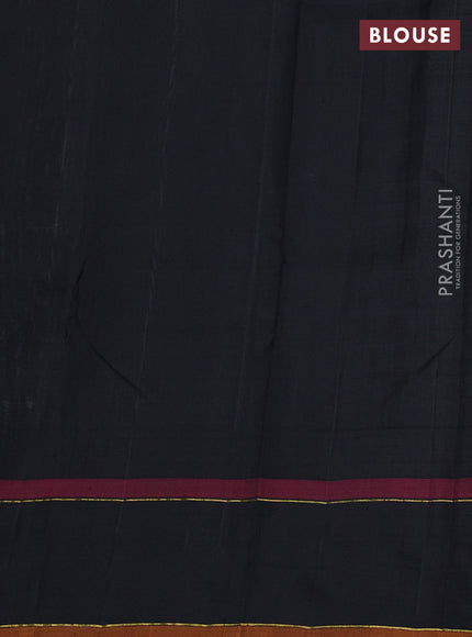 Pure kanchipuram silk saree cream and black with allover checked pattern and temple design rettapet border