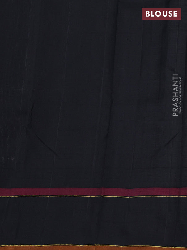 Pure kanchipuram silk saree cream and black with allover checked pattern and temple design rettapet border