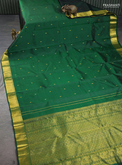 Pure kanchipuram silk saree green with zari woven buttas and zari woven border