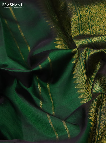 Pure kanchipuram silk saree green with zari woven buttas and zari woven border