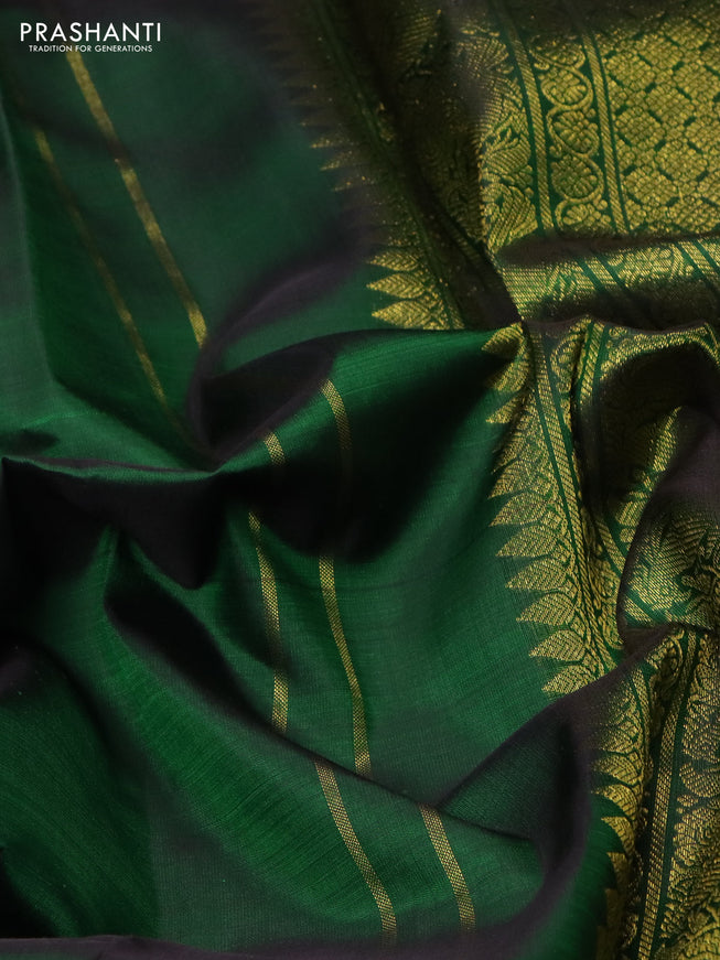 Pure kanchipuram silk saree green with zari woven buttas and zari woven border