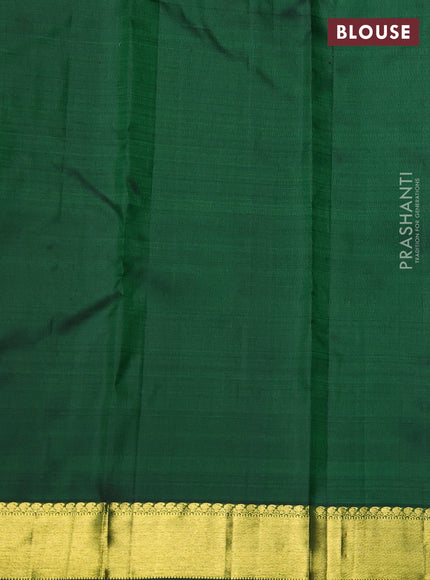 Pure kanchipuram silk saree green with zari woven buttas and zari woven border