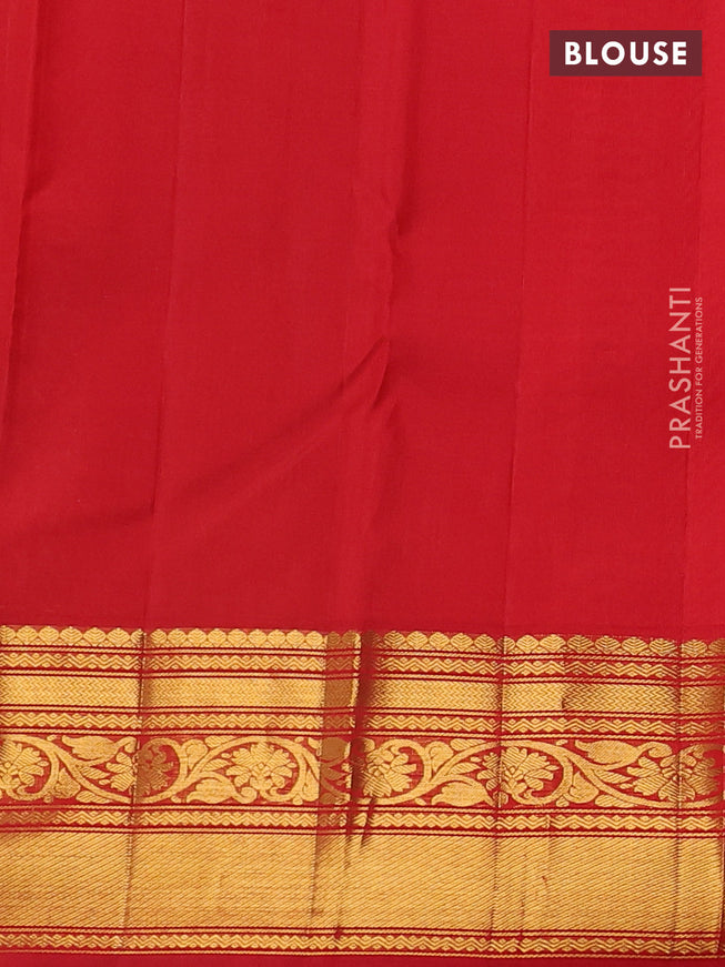 Pure kanchipuram silk saree cream with zari woven buttas and ganga jamuna border