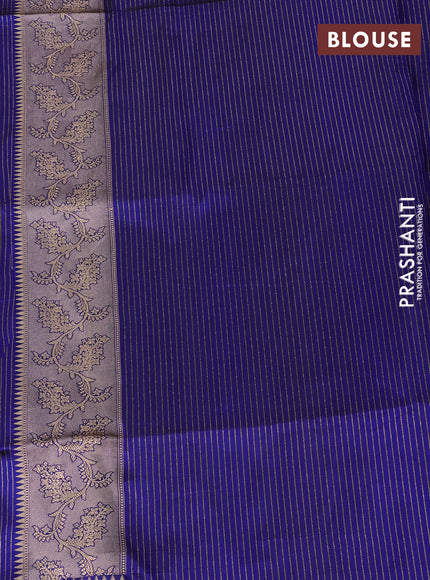 Banarasi uppada silk saree blue with allover zari woven brocade weaves and zari woven border
