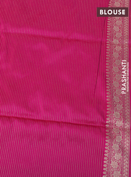 Banarasi uppada silk saree pink with allover zari woven brocade weaves and zari woven border