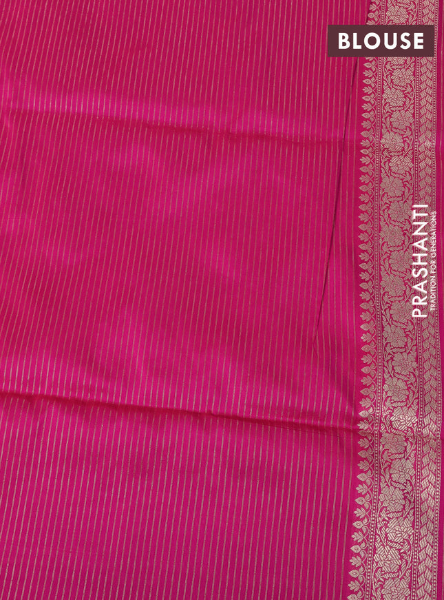 Banarasi uppada silk saree pink with allover zari woven brocade weaves and zari woven border