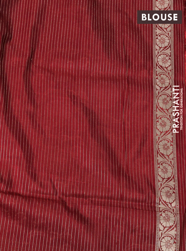 Banarasi uppada silk saree red with allover zari woven floral brocade weaves and zari woven border