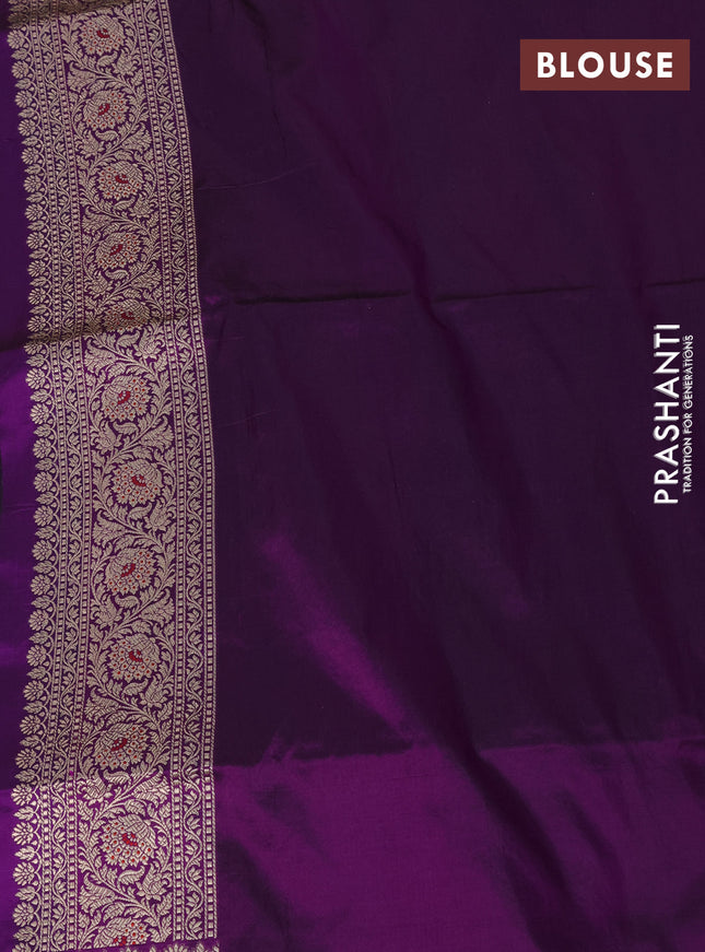 Banarasi uppada silk saree purple with allover zari woven brocade weaves and zari woven border