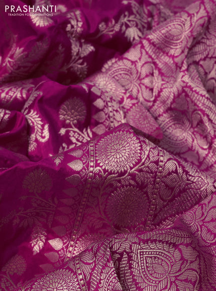 Banarasi uppada silk saree pink with allover zari woven brocade weaves and zari woven border