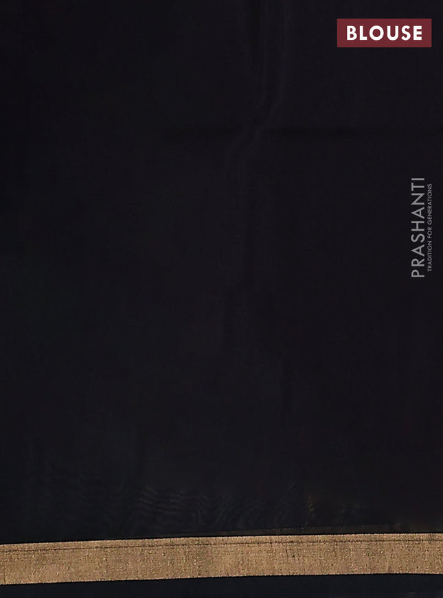 Kora silk cotton saree pink and black with zari woven buttas and zari woven border