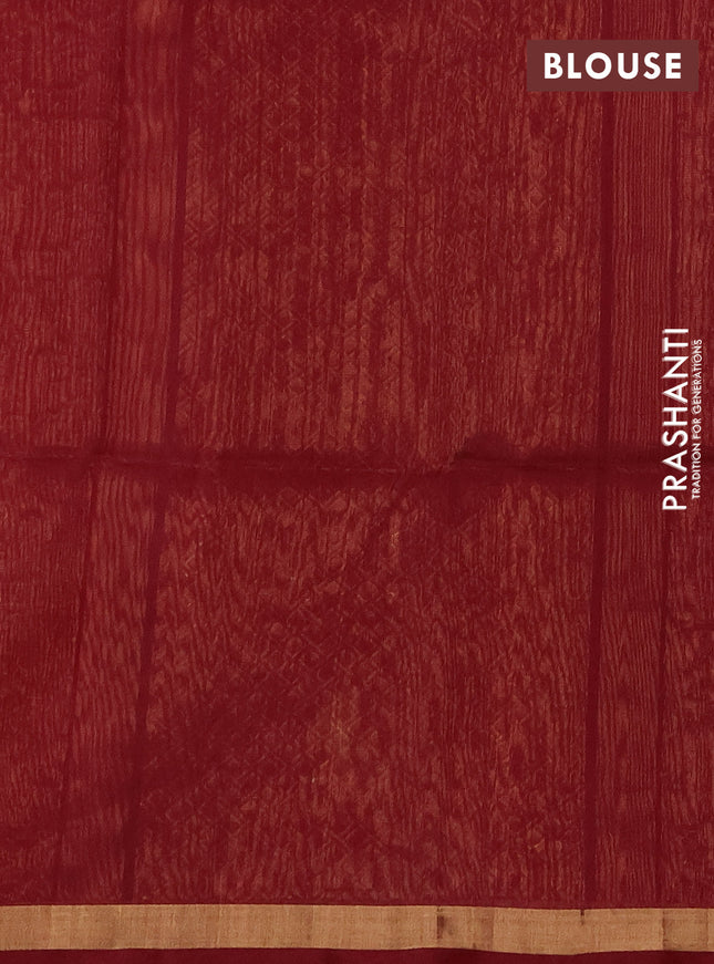 Kora silk cotton saree pastel wine shade and red with zari woven buttas and zari woven border