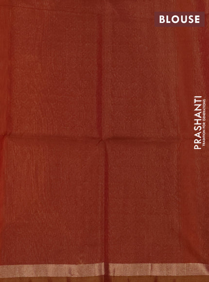 Kora silk cotton saree dual shade of dark mustard and maroon with thread & zari woven buttas and zari woven border