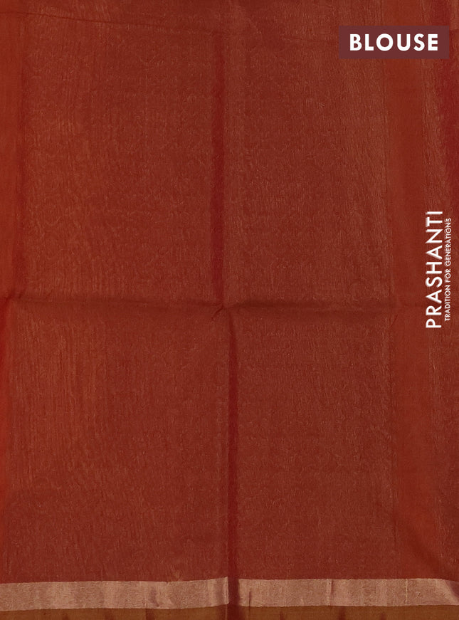Kora silk cotton saree dual shade of dark mustard and maroon with thread & zari woven buttas and zari woven border