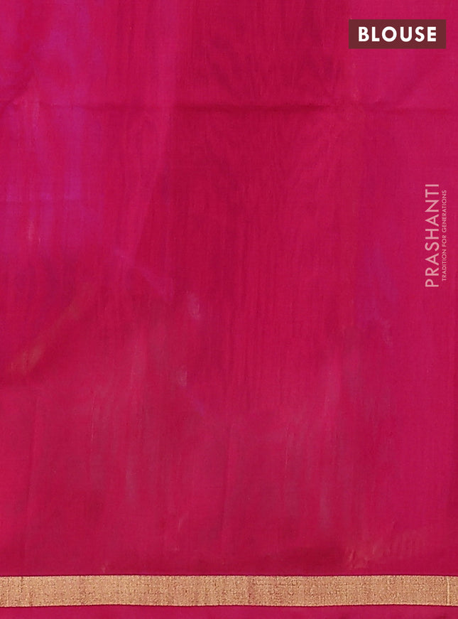 Kora silk cotton saree purple and pink with zari woven buttas and zari woven border