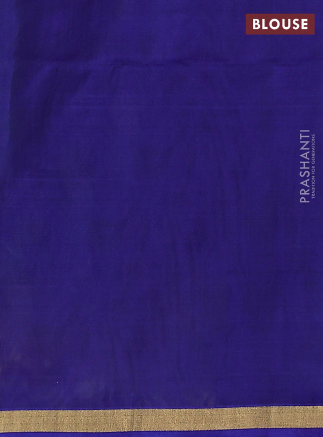 Kora silk cotton saree dual shade of greenish blue and blue with zari woven buttas and zari woven border