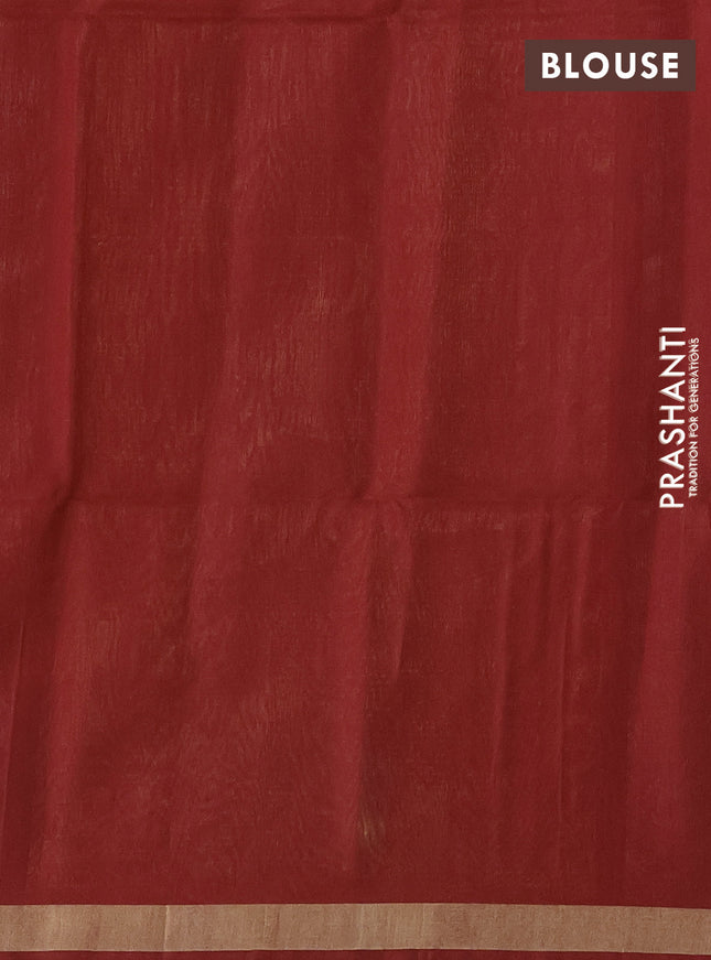 Kora silk cotton saree sunset orange and red with zari woven buttas and zari woven border