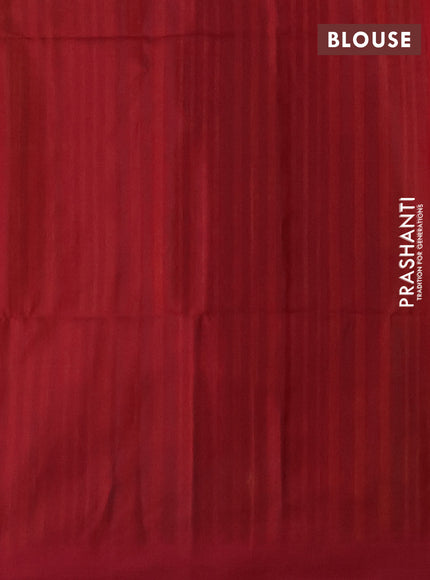 Kora silk cotton saree dark mustard and maroon with thread woven geometric buttas and rettapet border