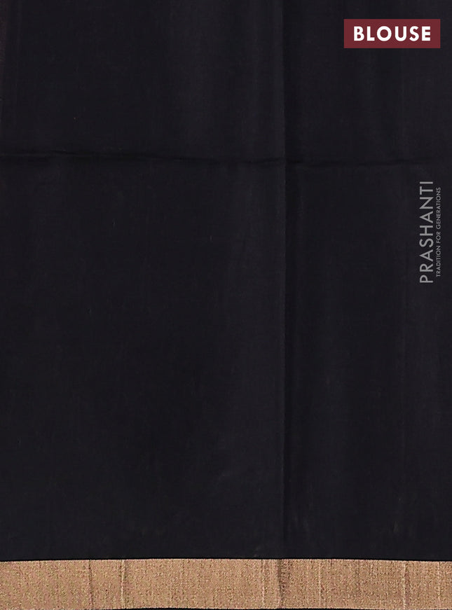 Kora silk cotton saree maroon and black with zari woven buttas and zari woven buttas border