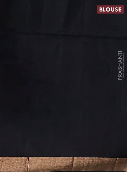 Kora silk cotton saree green shade and black with zari woven buttas and zari woven buttas border