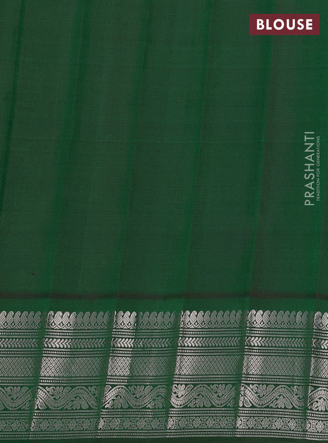 Pure gadwal silk saree pale yellow and dual shade of green with zari woven buttas and temple design zari woven border