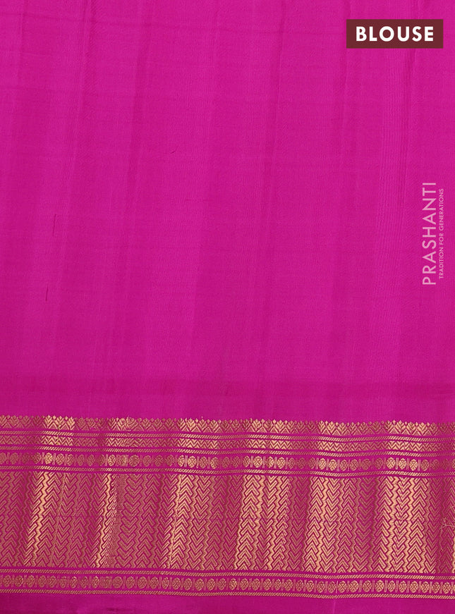 Pure gadwal silk saree pastel green and pink with zari woven buttas and rich zari woven border