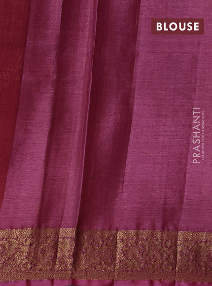 Banarasi tussar silk saree mustard shade and mauve pink with thread & zari woven floral buttas and woven border