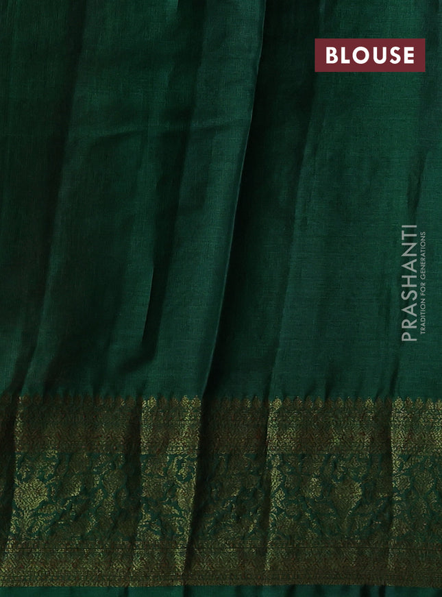 Banarasi tussar silk saree maroon and green with allover thread & zari geometric weaves and woven border