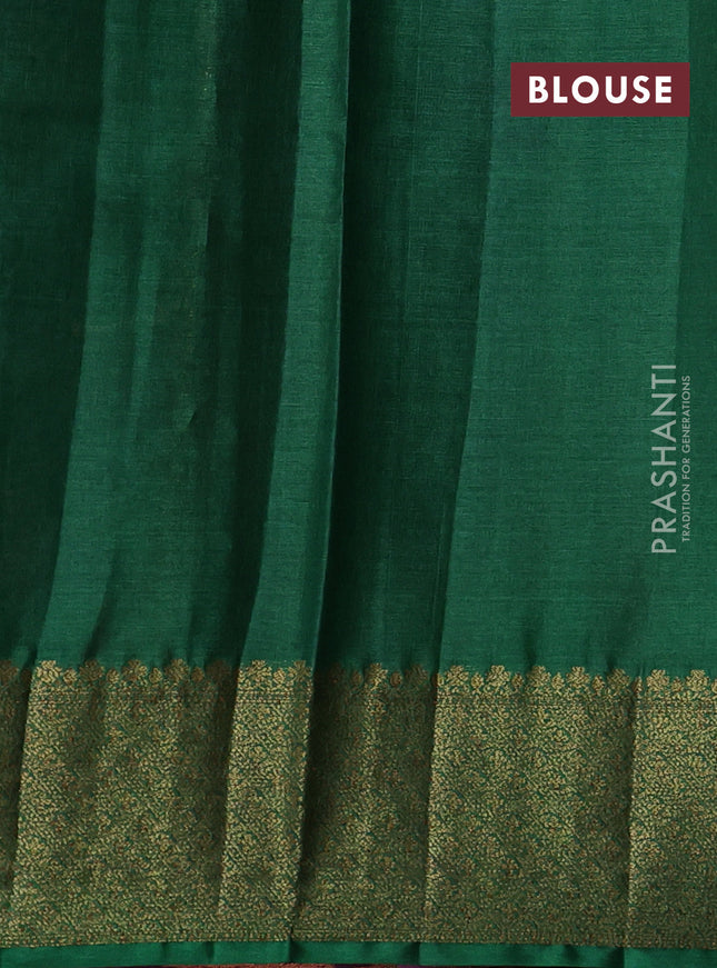Banarasi tussar silk saree purple and green with thread & zari woven buttas and woven border
