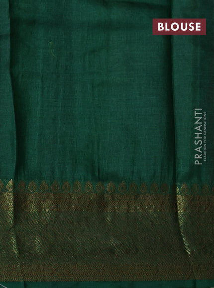 Banarasi tussar silk saree maroon shade and green with thread & zari woven buttas and woven border