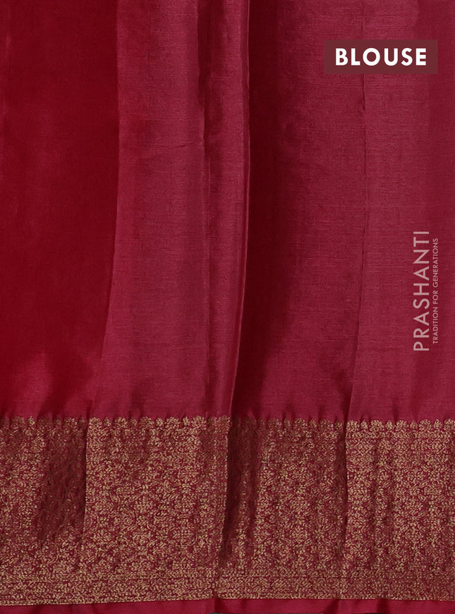 Banarasi tussar silk saree coffe brown and maroon with allover thread & zari woven buttas and woven border
