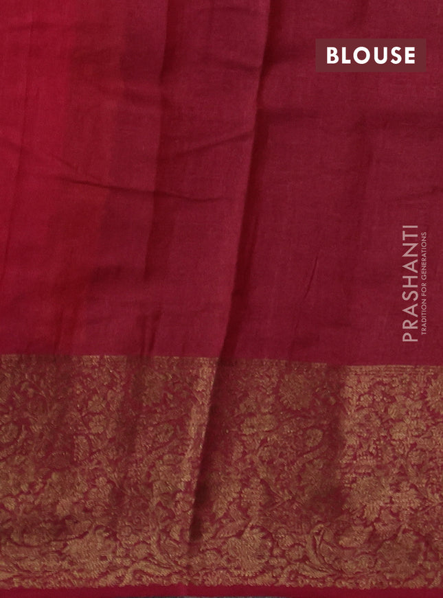 Banarasi tussar silk saree yellow and pink shade with allover thread & zari woven buttas and woven border