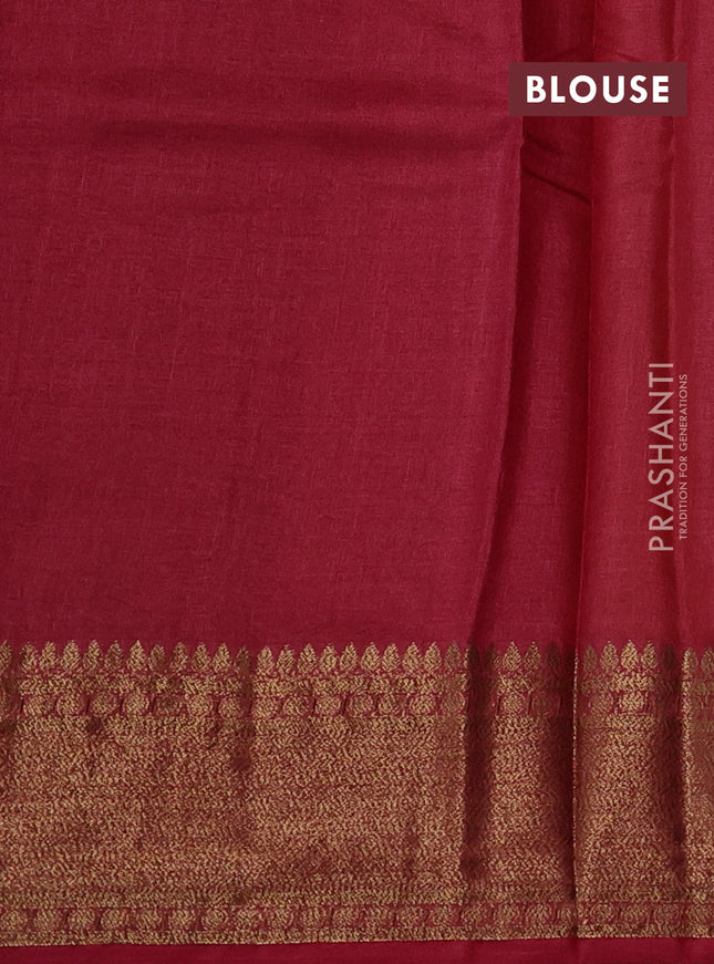 Banarasi tussar silk saree yellow and pink with allover thread & zari woven buttas and woven border