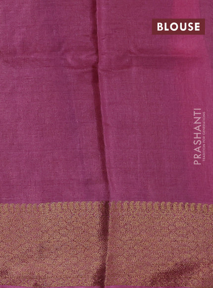 Banarasi tussar silk saree green and pink with allover thread & zari woven buttas and woven border