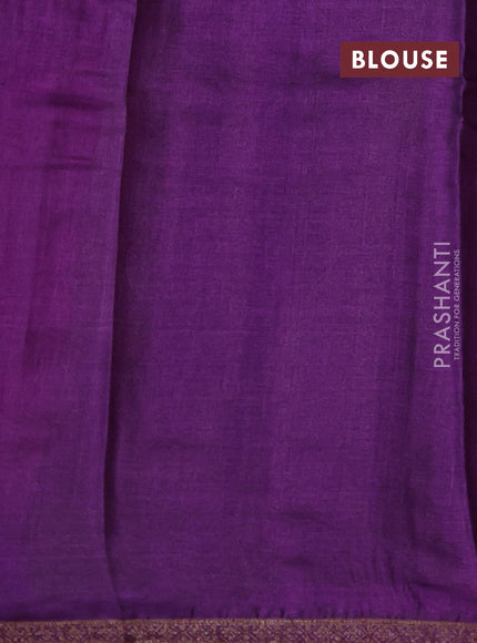 Banarasi tussar silk saree pink and purple with thread & zari woven buttas and woven border
