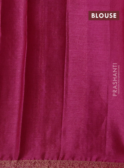Banarasi tussar silk saree peacock plue and pink with thread & zari woven buttas and woven border