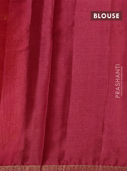 Banarasi tussar silk saree yellow and pink with thread & zari woven buttas and woven border