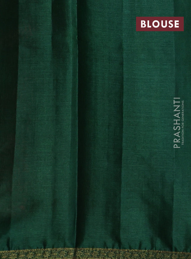 Banarasi tussar silk saree pink and green with thread & zari woven buttas and woven border