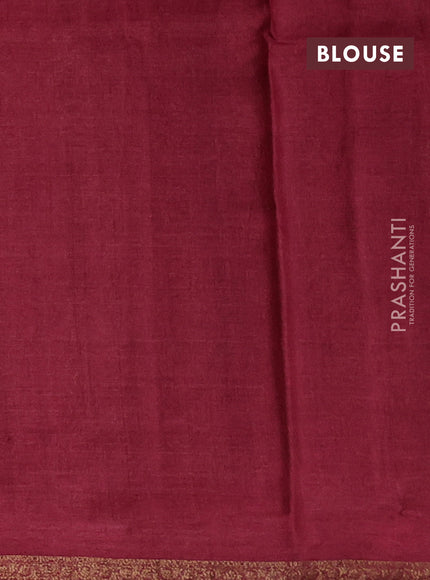 Banarasi tussar silk saree green and pink with thread & zari woven buttas and woven border